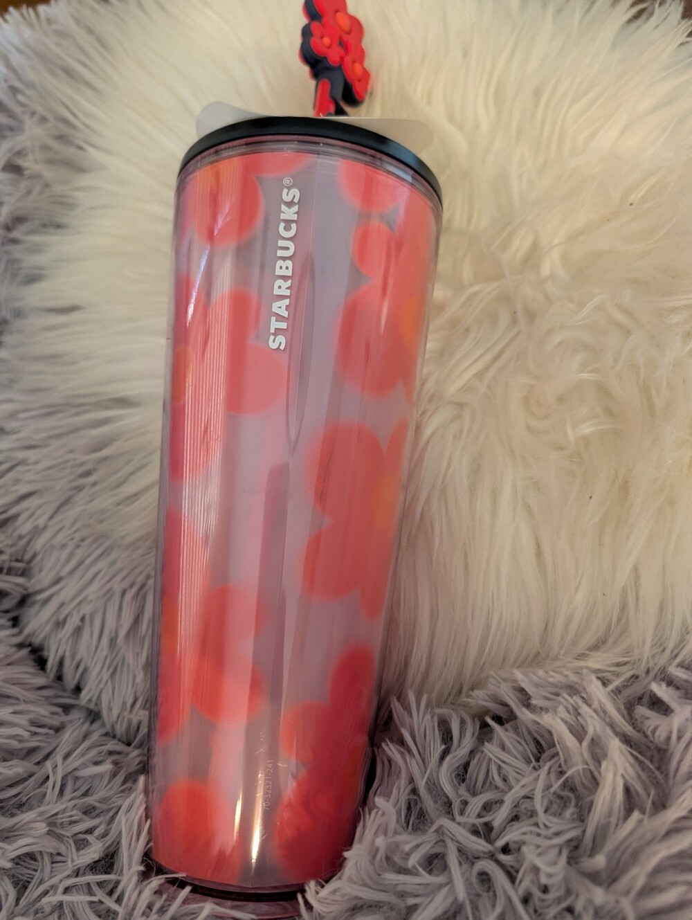 Starbucks Pink Transparent Tumbler with Sticker Label